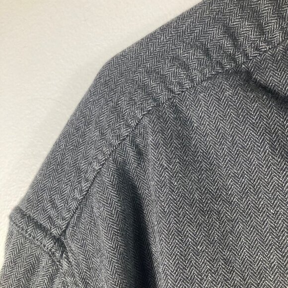 Mens Eddie Bauer Long Sleeve Button Classic Fit Brushed Cotton Shirt Charcoal XL - Picture 3 of 6